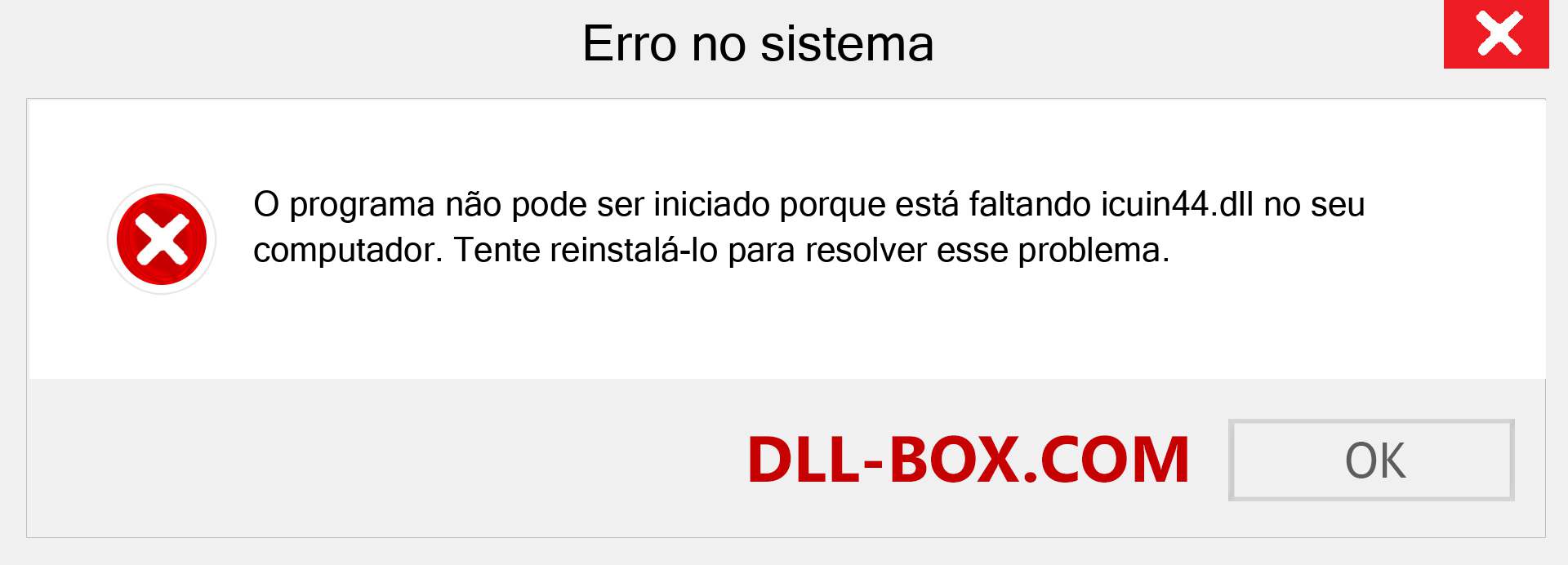 Arquivo icuin44.dll ausente ?. Download para Windows 7, 8, 10 - Correção de erro ausente icuin44 dll no Windows, fotos, imagens